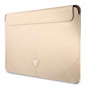 Guess Saffiano Triangle Logo apvalks 16" klēpjdatoram - bēšs