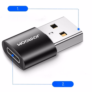 Joyroom adapteris no USB Type C (sieviešu) uz USB (vīriešu) 2 gab. melns (S-H152 Black)