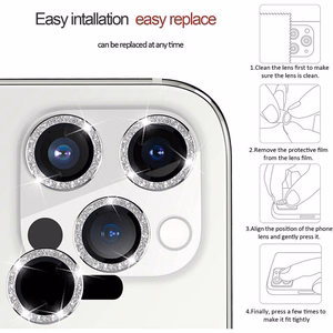 Tempered Glass HARD DIAMOND for camera (LENS) for Samsung Galaxy S24 Ultra silver (lens 5 pieces)