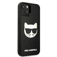 Karl Lagerfeld 3D Gumijas Choupette viedtālruņa apvalks iPhone 13 mini - melns