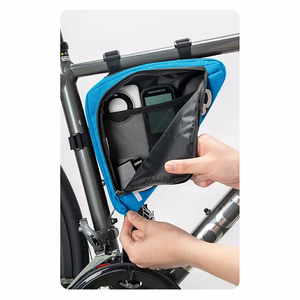 Rockbros G002 Flash Journey trīsstūrveida 1,4 l velosipēda rāmja soma – zila