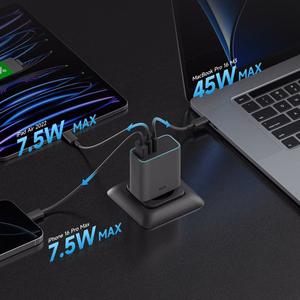 Cuktech CUKAD653EUGR 65W GaN sienas lādētājs 2 x USB-C 1 x USB-A - pelēks
