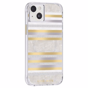Case-Mate Pearl Stripes MagSafe vāciņš ierīcei iPhone 14 Plus, rotāts ar perlamutru