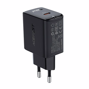 Acefast GaN USB Type-C 30W lādētājs, PD, QC 3.0, AFC, FCP, melns (A21 black)