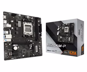 ASRock A620AM-P MicroATX mātesplate, AMD A620A, AM5, 2 DDR5-SDRAM sloti, 1 M.2 (M) slots
