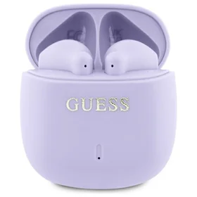 Guess Bluetooth austiņas GUTWSJ14ESGU TWS + dokstacija violetas/violetas drukāts klasiskais logotips