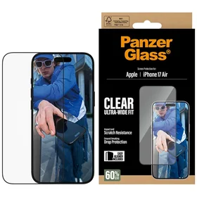 PanzerGlass īpaši plats EasyAligner rūdītais aizsargstikls iPhone Air viedtālrunim