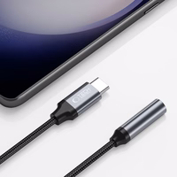 Tech-Protect UltraBoost USB-C / 3.5 mm mini ligzdas adapteris - melns
