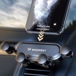 Wozinsky gravitācijas automašīnas telefona turētājs gaisa ventilācijai melns (WCH-05)