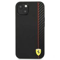 Ferrari FESAXHCP13SBK iPhone 13 mini 5.4" melns/melns cietais apvalks On Track Carbon Stripe