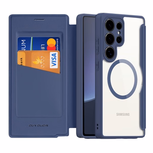 Viedtālruņa apvalks Dux Ducis Skin X Pro Samsung Galaxy S25 Ultra ar MagSafe un maku - zils