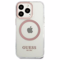 Guess GUHMP13LHTRMP iPhone 13 Pro / 13 6,1" rozā/rozā hard maciņš Metal Outline Magsafe