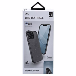 Uniq LifePro Tinsel viedtālruņa apvalks iPhone 12 Pro Max - melns