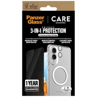 CARE by PanzerGlass Flagmanis 3in1 viedtālruņa apvalks + privātuma stikls + objektīvs Samsung Galaxy S25 Edge - caurspīdīgs