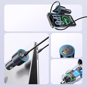 Orico HyperDrive 165W USB-A + 2x USB-C auto lādētājs - melns