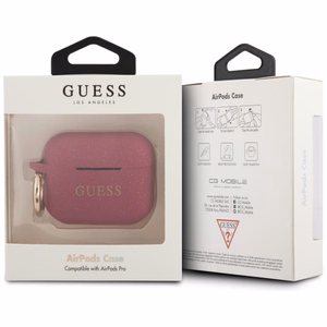 Guess Silikona Glitter Maciņš for AirPods Pro - rozā Glitter