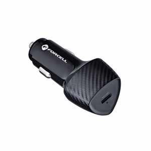FORCELL F-ENERGY Carbon CC50-1C automašīnas lādētājs Type C + kabelis Type C uz Type C PD 3A 20W melns