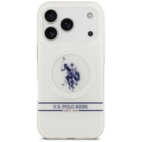 US Polo DH un apakšējās joslas logotips Magnētiskais apvalks iPhone 17 Pro - balts