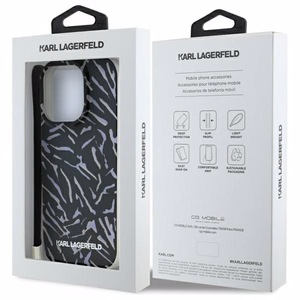Karl Lagerfeld Zebra With Cord viedtālruņa apvalks iPhone 16 Pro Max - violets