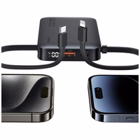 Portatīvais lādētājs USAMS XR Series CD228 10000mAh 20W + kabelis USB-C/Lightning melns