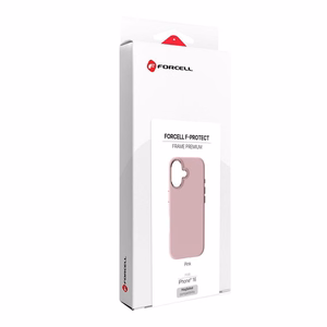 Case for iPhone 16 Forcell F-Protect Frame Premium compatible with Magsafe pink