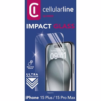 Cellularline Impact Glass - Toughened protective glass iPhone 15 Plus / iPhone 15 Pro Max