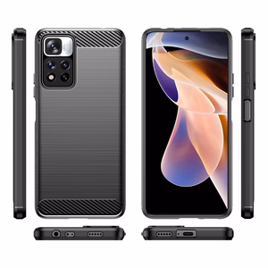 Carbon Case flexible case cover Xiaomi Redmi Note 11 Pro+ 5G (China) / 11 Pro 5G (China) / Mi11i HyperCharge / Poco X4 NFC black