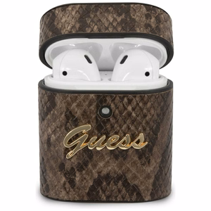 Guess GUACA2PUSNSMLBR AirPods 1/2 apvalks brūns/brūns Python kolekcija