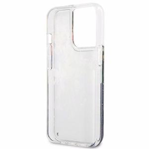 Guess GUHCP13LLFLSB iPhone 13 Pro / 13 6.1" синий/синий жёсткий чехол Flower Liquid Glitter