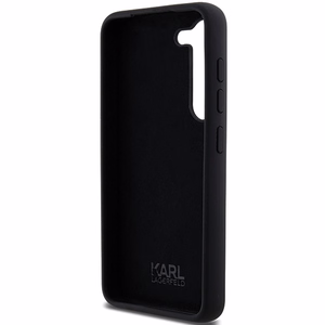 Силиконовый чехол Karl Lagerfeld Karl&Choupette Metal Pin для Samsung Galaxy S24 - чёрный