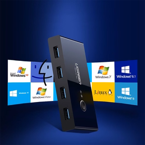 Ugreen sadalītājs HUB 4x USB 3.2 Gen 1 USB sadalītājs diviem datoriem melns (US216 30768)