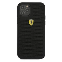 Ferrari FESPEHCP12MBK iPhone 12/12 Pro 6.1" melns/melns cietais apvalks On Track Perforated