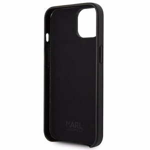 Karl Lagerfeld ādas perforēts logotipa apvalks viedtālrunim iPhone 14 Plus - melns
