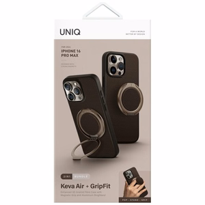 Uniq Keva Air Magclick uzlādes GripFit viedtālruņa apvalks iPhone 16 Pro Max - brūna