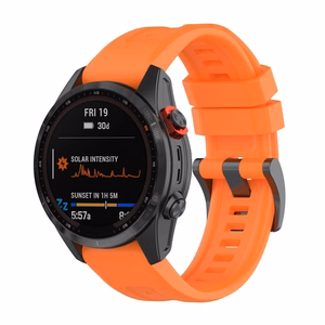 Silikona siksniņa GARMIN FENIX 3 / 3HR / 5X / 6X / 6X Pro / 7X / 7X Pro oranža (8)