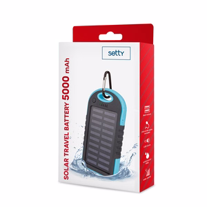 Setty saules enerģijas banka 5000 mAh zila R