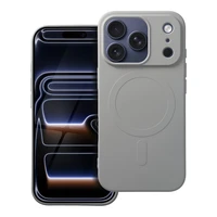 Silikona MAG COVER viedtālruņa apvalks iPhone 17 Pro titāna krāsa ar lielu atveri, saderīgs ar MagSafe