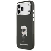 Karl Lagerfeld IML akvareļu Karl un logotipa magnētiskais viedtālruņa apvalks iPhone 17 Pro Max - melns