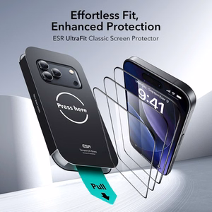 ESR UltraFit закалённое стекло 2 шт. для iPhone 17 Pro Max - прозрачный