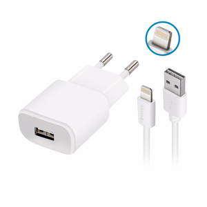 Forever TC-01 lādētājs 1x USB 1A balts + Lightning kabelis