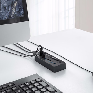 Orico CT2U3-10AB 10x USB-A 3.0 centrmezgls ar slēdžiem - melns