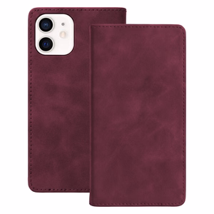 Smart Suede maciņš priekš iPhone 12 / 12 Pro, bordo