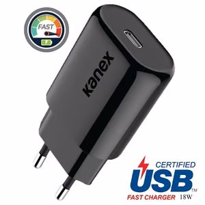 Kanex GoPower 18 W USB-C sienas lādētājs, melns