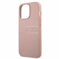 Guess GUHCP13XPSASBPI iPhone 13 Pro Max 6.7 rozā ciets apvalks Saffiano Stripe