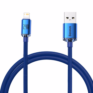 Baseus kabelis Crystal Shine USB - Lightning 1,2 m 2,4A zils