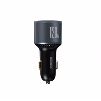 Automašīnas lādētājs Joyroom "JR-CCN07" pelēks 100W (2xPD / 1xQC3.0) + "Type-C / Type-C" 100cm kabelis