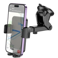 HOCO automobiļa telefona turētājs priekšējā vējstiklā un centrālajā konsolē H37 melns