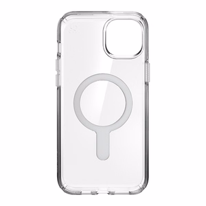Speck Presidio Perfect-Clear MagSafe vāciņš ar ClickLock ierīcei iPhone 15 Plus / 14 Plus, caurspīdīgs ar hroma krāsas gredzenu