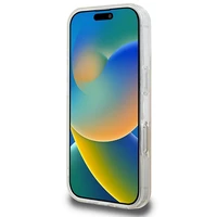 DKNY Atkārtots tekstūras raksts un svītra magnētiskais iPhone 16 Pro viedtālruņa apvalks - rozā