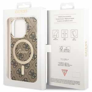 Guess GUHMP13LH4STW iPhone 13 Pro / 13 6.1" brūns/brūns cietais apvalks 4G MagSafe